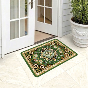 Tapis de porte élégant et moderne en polyester, fabriqué à la machine, antidérapant, à poils moyens, anti-allergique, décoratif, pour entrée intérieure - Product Image 1