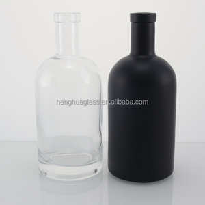 Fabricante Vacío 500ml 50cl 16oz botella de ginebra de vidrio negro mate de lujo licor <span class=keywords><strong>vodka</strong></span> licores botella de vidrio de aceite de oliva con corcho - Product Image 6
