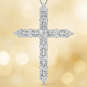 CUSTOM SILVER 10K/14K/18K GOLD PLATED LAB GROWN CVD DIAMOND CLASSIC ENGAGEMENT <b>GIFT</b> SWEATER CHAIN NECKLACE CROSS PENDANT VS - Product Image 3