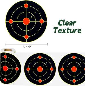 Pegatinas de tiro autoadhesivas de papel fluorescente amarillo reactivo para campo de tiro y práctica de tiro - Product Image 5