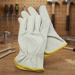 Leather <b>Work</b> <b>Gloves</b> for Men or Women for Construction, Wood cutting, Driving, Water Resistant, Keep <b>warm</b> and Soft - Product Image 2