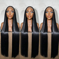 Pelucas frontales de encaje HD de 40 pulgadas 13x6, pelucas de cabello humano con encaje frontal completo, proveedor de pelucas de cabello humano virgen sin pegamento con cutícula alineada