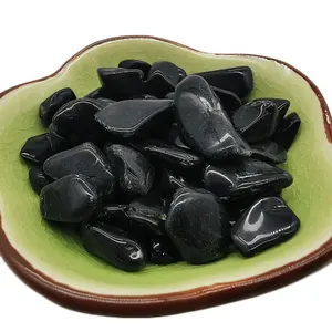 Оптовая продажа, натуральный черный турмалин, кварц, полированный кристалл, пальмовый камень для заживления