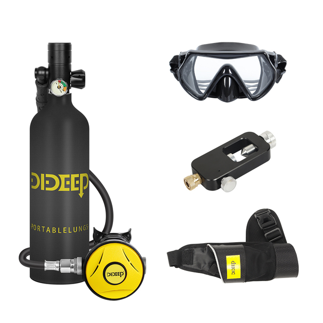 X4000Pro  DIDEEP 1L Scuba Diving Oxygen Tank Diving Air Cylinder  Equipped with Diving Goggles Mini Scuba Diving Tank