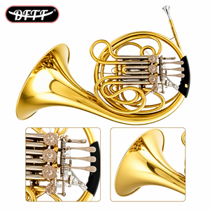 Trompa Francesa Bb con 4 Válvulas Rotatorias, Calibre de 11.5mm, Campana de 305mm, Latón Amarillo, Pedido al por Mayor con Boquilla y Estuche para Banda Escolar - Product Image 3