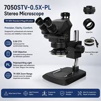 Fatigue Free Viewing 7X-50X Simul-Focal Trinocular Microscope With Polarizer Led Zoom Stereo Mobile for Electronic Repair