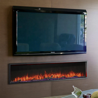 Mur décoratif d'intérieur 3D LED cheminée électrique cheminée artificielle flamme de feu décor moderne cheminée en verre chauffage électrique