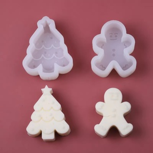 Moldes de Silicona Grandes para Hacer Velas, con Diseño de Hombre de Jengibre y Árbol de Navidad 3D, de Grado Alimenticio, para Manualidades - Product Image 6