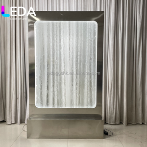 LEDA New Design Stainless Steel <b>Frame</b> Led Rgb Light Waterfall <b>Backdrop</b> For Wedding Event Party Welcome Sign Decoration - Product Image 1