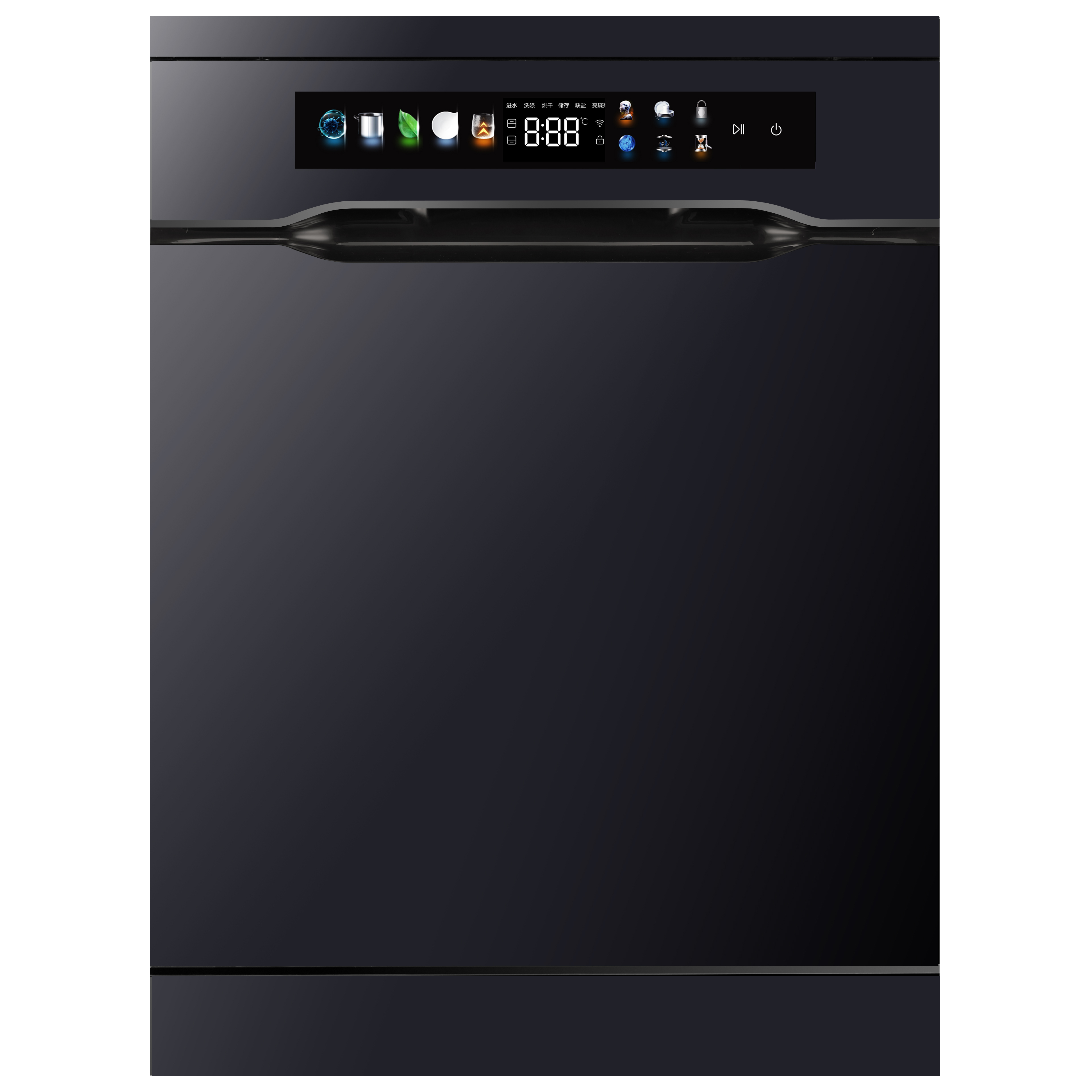 Intelligent Automatic Installation Freestanding Stainless Steel Black Dishwasher 16 Sets Utensils Washing Machine for Cars