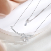 Collier Cœur en Argent Sterling 925 avec Zirconium, Élégant Pendentif pour Femme, Cadeau d'Anniversaire - Vente Flash