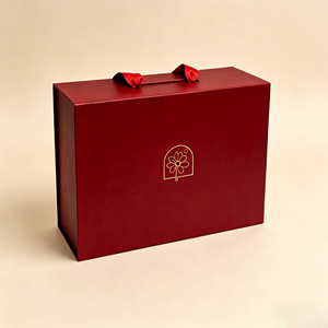 Custom Paperboard Matt Lamination Gift Paper Boxes 4C Printing Custom-tailor Logo Eco-friendly Rigid Packaging Box with Handle - Product Image 1