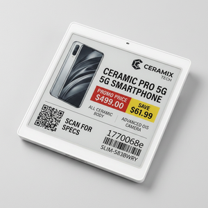 Étiquette de prix électronique Tocvue 5,83 pouces <span class=keywords><strong>ESL</strong></span> 648x480 E-ink pour supermarché et pharmacie BWRY 4 couleurs - Product Image 1