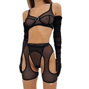 Moda encaje transparente Mujer Floral bordado mono moda ahueca hacia fuera conjunto de lencería mujer Sexy <span class=keywords><strong>ropa</strong></span> <span class=keywords><strong>interior</strong></span> conjunto Coquette Top - Product Image 1