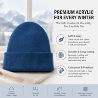 Casquette unisexe classique en maille côtelée, extensible, douce pour la peau, 100 % acrylique, style décontracté pour étudiants, voyages urbains et usage quotidien
