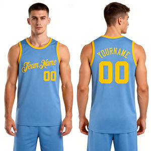 Sublimation Basketball <strong>Clothes</strong> Quick Dry Custom Reversible Sublimation Sky Blue Basketball Jersey Design - Product Image 1