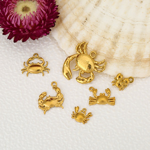 Dijes de Cangrejo de Acero Inoxidable en Varios Tamaños, Accesorios de Joyería DIY, Colgantes Unisex de Moda - Product Image 1