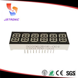 Pantalla LED Jstronic de 6 Dígitos y 14 Segmentos, <span class=keywords><strong>Color</strong></span> Rojo, Verde, Azul y Blanco, 0.39/0.4 Pulgadas - Product Image 1