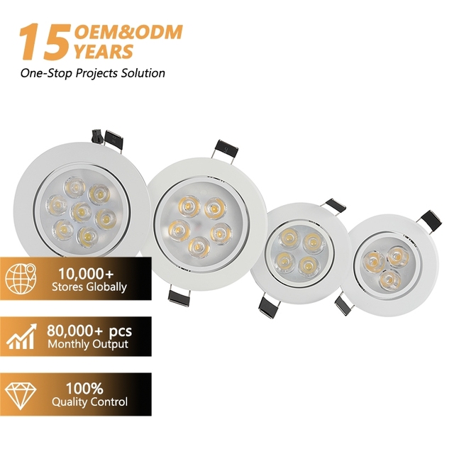Indoor Lighting 3W 5W 7W 9W 12W 18W 24W Downlight Adjustable Recessed Ceiling Spotlight
