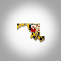 GREPAS GIFTS Épinglette de revers plaquée or en forme de drapeau de l'État du Maryland, 1,25 pouce