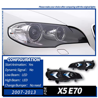 Luz de Circulación Diurna, Faro Delantero LED de 12 V para BMW X5 E70 2007-2013, Estilo Flecha, Lente de Proyector LED DRL, Luz de Giro