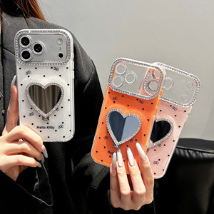 Funda para <span class=keywords><strong>iPhone</strong></span> 17 Pro Max, 16, 15, 14, <span class=keywords><strong>13</strong></span> con Diseño de Lazo y Puntos, Linda y Moderna, con Soporte de Corazón - Product Image 2