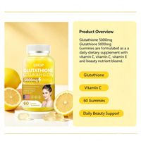 Complément Éclaircissant et Antioxydant au Glutathion et Collagène avec Acide Hyaluronique et Extraits de Fruits – 60 Gummies pour une Peau Éclatante