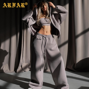 Completo da <span class=keywords><strong>donna</strong></span> personalizzato 2 pezzi, tuta invernale 420gsm con felpa e pantaloni a gamba larga, <span class=keywords><strong>abbigliamento</strong></span> <span class=keywords><strong>donna</strong></span> Y2K, produttore di <span class=keywords><strong>abbigliamento</strong></span> streetwear - Product Image 1