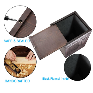 Insan külleri için ahşap oyma çapraz kremasyon çömleği kutu - Product Image 3