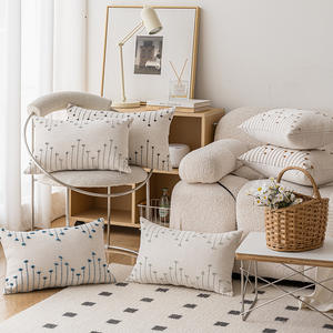 หมอนอิงผ้าฝ้ายลายพืชทรงสี่เหลี่ยม สำหรับตกแต่งห้องนั่งเล่นและห้องนอน ชุดของตกแต่งบ้าน - Product Image 3