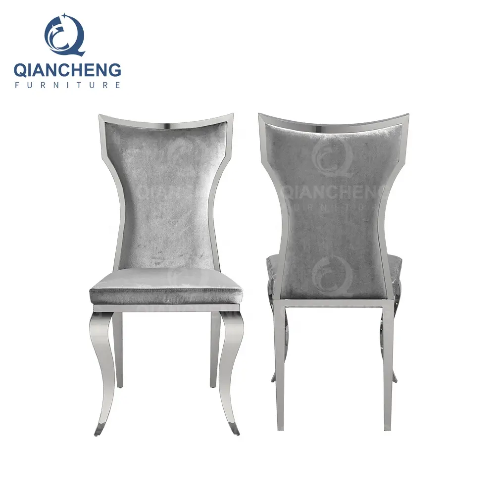 Qiancheng meiyue cadeira de jantar, nova cadeira de aço inoxidável 2023 flor decorativa para sala de jantar