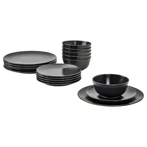 Simple Modern Nordic Russia Dark Gray Stoneware Plate Ceramic Tableware Set Dinner Set