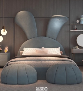 Alta qualità moderna semplice letto matrimoniale principessa forma di coniglietto per bambini ragazzi <span class=keywords><strong>e</strong></span> ragazze con tessuto di coniglio per le camere da letto dei bambini - Product Image 2
