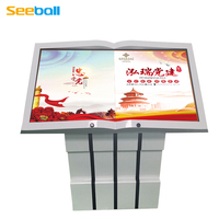 Seeball 32 43 49 55 65 Pulgadas Electronic Book-Turn Virtual Ebook Inducción infrarroja Libro Torneado y Tocar Máquina integrada