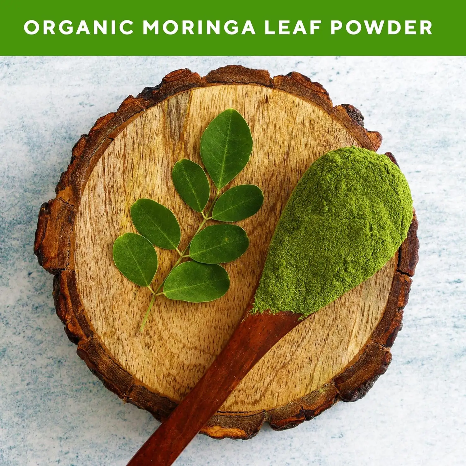 Chất lượng cao số lượng lớn Moringa olifeara bột xuất khẩu chăm sóc tóc hữu cơ Moringa tự nhiên Bột bao bì túi bán Moringa lá bột