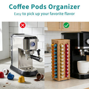 Support de capsules de café rotatif en bambou personnalisé, compatible avec 80 capsules <span class=keywords><strong>Nespresso</strong></span> - Product Image 5