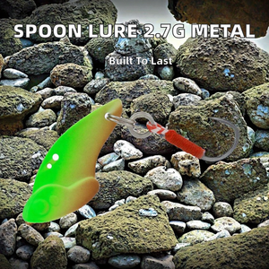 Señuelo de Pesca Tipo Cuchara Dura de Superficie de 2.7g, de Acero al Carbono y Hierro, con Vibración para Pesca de Bagre, Marlin y <span class=keywords><strong>Trucha</strong></span>, con Anzuelos - Product Image 4