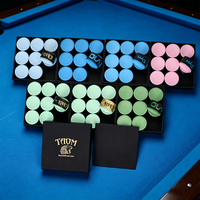 QK-03 9 pièces/boîte Craie de billard Taom professionnelle pour pointe de queue de snooker et de pool, haute densité, haute rotation, sans résidu, application fluide