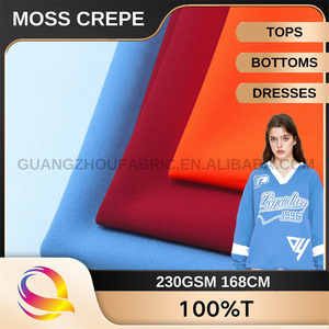 230G <span class=keywords><strong>Polyester</strong></span> Xoắn Lụa Moss Crepe Vải Áo Sơ Mi Vải Cho Hàng May Mặc Tops Đáy Dresses Hoodies - Product Image 2