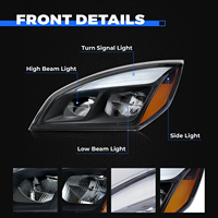 Meilleures ventes d'usine, phares à LED pour Freightliner Cascadia 18 19 20 21 22 23 24, style d'usine, côté conducteur gauche