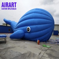 Tente gonflable de camping extérieure, tente géante gonflable en forme de baleine bleue, tente gonflable en forme de baleine de dessin animé avec taille sur mesure