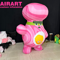 Oignon gonflable rose de dessin animé, adorable image de mascotte gonflable en forme d'oignon