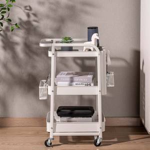 Carro de utilidad rodante multifunción de primera calidad, carro de almacenamiento de Metal de <span class=keywords><strong>3</strong></span> niveles con organizador de tablero de clavijas, ganchos, cestas para el hogar, 2017 - Product Image 3