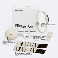 Kit Complet de Pilates : Anneau, Ballon, Poids pour Poignets et Chevilles, Bandes de Résistance pour Entraînements à Domicile et en Studio