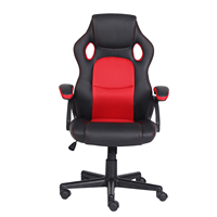 Chaise de bureau ergonomique moderne de style course automobile en cuir PU pivotante, chaise de jeu sur ordinateur, chaise de bureau pour enfants