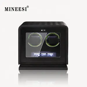 MINEESI Watch Winder Luxury Automatic Wooden Watch Winder 2 Watches High Grade Professional Top Chord Silent Anti Magnetic