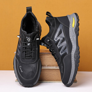 Botas de Nieve para Hombre, Invierno, Tobillo Alto, Punta Redonda, Parte Superior de PU, Forro de Felpa, Suela de Goma Antideslizante, Zapatos Deportivos Cálidos - Product Image 4