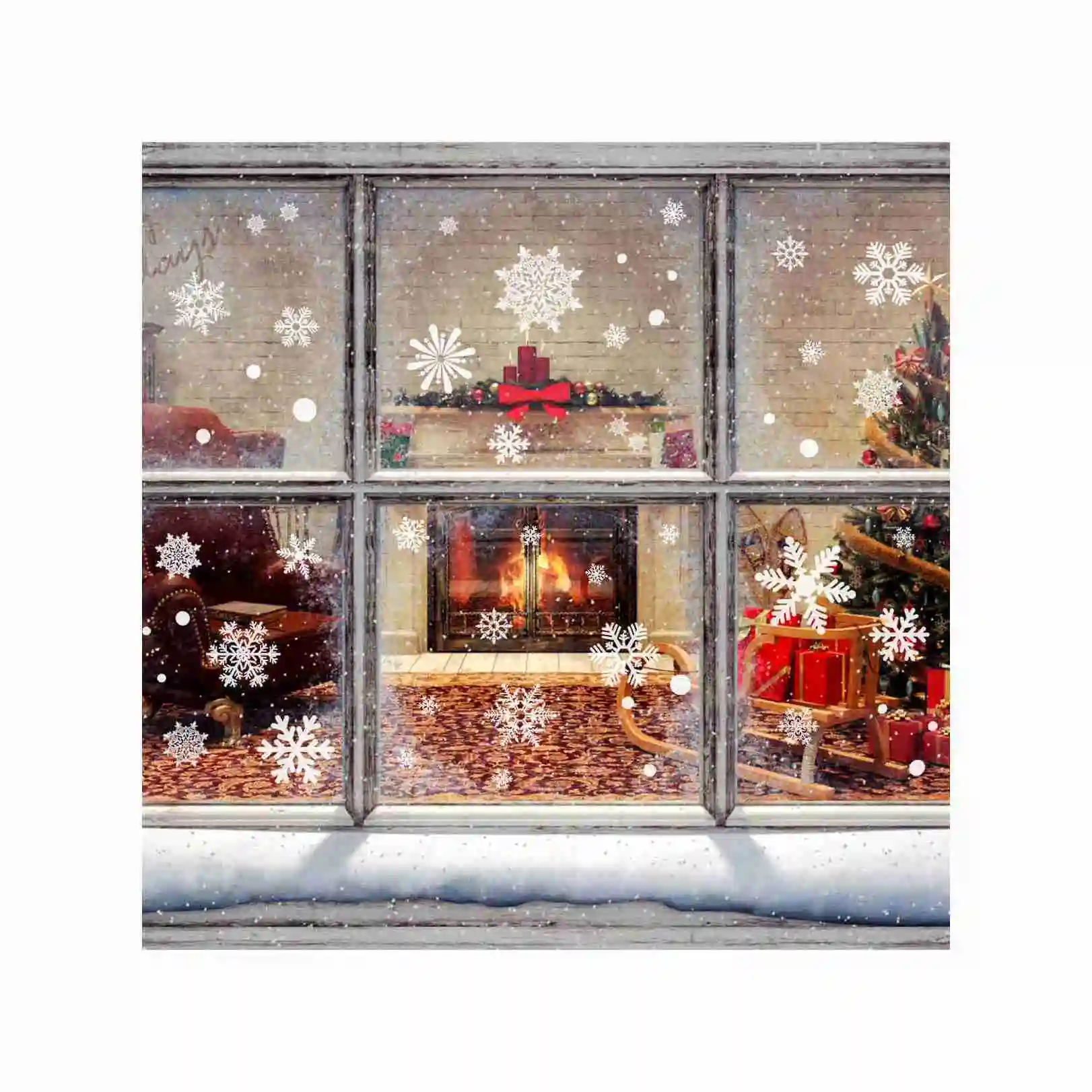 Pegatina de ventana de cristal, pegatinas navideñas, más vendidas