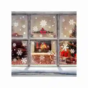 Meilleure vente de vinyle de qualité supérieure autocollant de fenêtre de Noël imprimé UV décalcomanie décorative en vinyle pour fenêtres en verre - Product Image 1