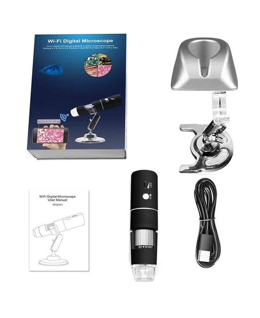 Clearance Price 1080P HD 2MP 1000X Magnification 8 LED USB 2.0 Metal Stand Wifi Digital Microscope